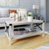 Woven Paths Magnolia Metal X Coffee Table, White Oak