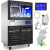 VEVORbrand Commercial Ice Maker 155Lbs/24H With 44Lbs Bin And Electric Water Drain Pump, Clear Cube, Stainless Steel Construction, Auto Operation, Include Water Filter 2 Scoops And Connection Hose