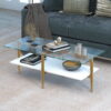Evelyn&Zoe Mid-Century Modern Coffee Table with Glass Top