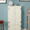 Versatile Wood 4-Door Floor Cabinet, White