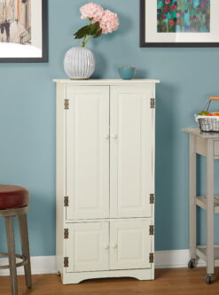 Versatile Wood 4-Door Floor Cabinet, White