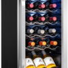 Ivation 18 Bottle Compressor Wine Cooler Refrigerator with Lock, Silver