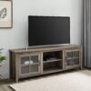 Manor Park Modern Farmhouse TV Stand for TVs up to 80", Grey Wash