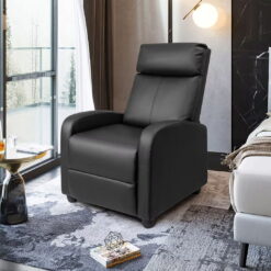 Vineego Massage Sofa Chair,Adjustable Recliner Home Theater Seating with PU Leather Padded Backrest and Thick Seat Cushion ,Black