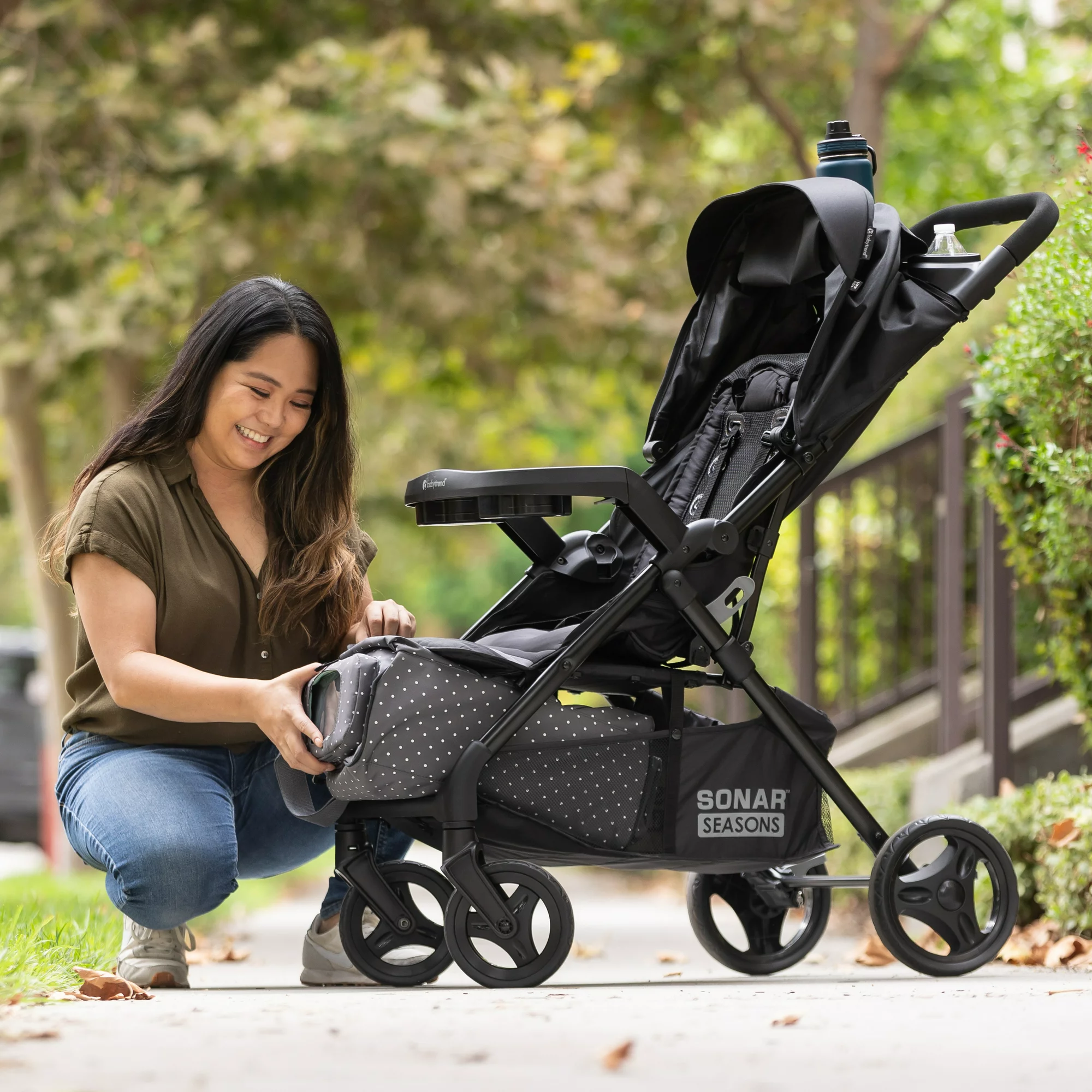 double stroller for car seats Nuna DEMI Next + Rider Board Stroller