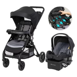 Baby Trend Sonar Seasons Travel System with EZ-Lift™ 35 Infant Car Seat - Journey Black - Black