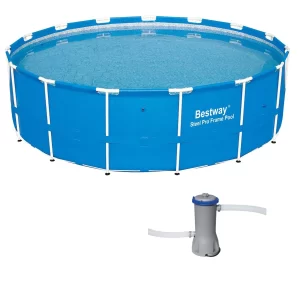 Bestway 15ft x 48in Pro Frame Above Ground Pool w/Cartridge Filter Pump