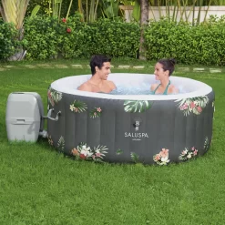 Bestway 60062E-BW Aruba 3 Person Portable Inflatable Round Air Jet Hot Tub