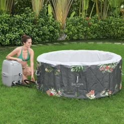 Bestway 60062E-BW Aruba 3 Person Portable Inflatable Round Air Jet Hot Tub