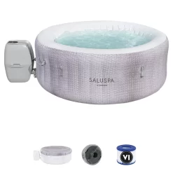 Bestway Cancun SaluSpa 4 Person Inflatable Round Hot Tub with 120 AirJets