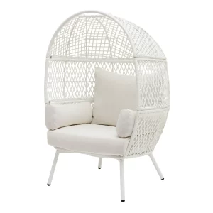 Better Homes & Gardens Ventura Steel Stationary Wicker Egg Chair – Cream