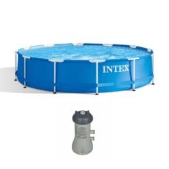Intex 12 Foot x 30 Inch Above Ground Swimming Pool w/ Cartridge Filter Pump