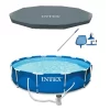 Intex 12' x 30" Round Metal Frame Above Ground Pool, Filter, Cover, & Maintenance Kit