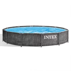 Intex Greywood Prism Frame 12'x30 Round Above Ground Swimming Pool