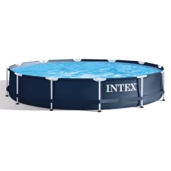 Intex Metal Frame 12' x 30 Above Ground Outdoor Swimming Pool with Pump
