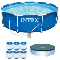 Intex Metal Frame Pool Set with Cover & Type H Filter Cartridge (6 pack)