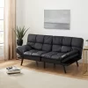 Mainstays Memory Foam Futon, Black Faux Leather