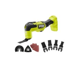 RYOBI PBLMT50B-A24402 ONE+ HP 18V Brushless Cordless Multi-Tool (Tool Only) with 4-Piece Wood and Metal Oscillating Multi-Tool Blade Set