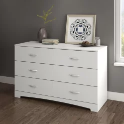 South Shore SoHo, Contemporary 6-Drawer Double Dresser, Pure White