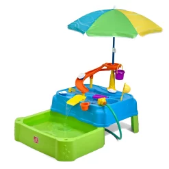 Step2 Waterpark Wonders Two-Tier Water Table for Toddler with Umbrella