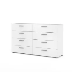 Tvilum Loft 8 Drawer Double Dresser , White