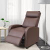 Vineego Massage Sofa Chair,Adjustable Recliner Home Theater Seating with PU Leather Padded Backrest and Thick Seat Cushion ,Brown