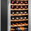 Ivation 28 Bottle Compressor Wine Cooler Refrigerator W/ Lock, Silver