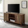 Woven Paths Franklin Grooved 2-Door TV Stand for TVs up to 65", Reclaimed Barnwood