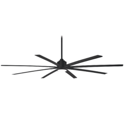 Minka-Aire F896L-84-CL | 84" Xtreme H20 Outdoor/Indoor 8 Blade Ceiling Fan | Quiet 6 Speed Reverisble DC Motor | Includes Hand Remote, Downrod, Light Kit | Smart Home Adaptable | Coal