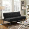 Alden Design Modern Fabric Convertible Futon with USB, Black