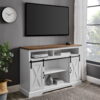 Woven Paths Farmhouse Barn Door TV Stand for TVs up to 58", White
