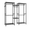 AndMakers IH-0VQS88JP Black Metal Clothes Rack with 0.98 in. Diameter Rods 75 in. W x 76.77 in. H