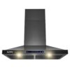 AKDY RH0017 30 in. 343 CFM Convertible Wall Mount Black Stainless Steel Kitchen Range Hood with Touch Panel