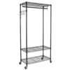 Oceanstar GRS1514 Black Steel Clothes Rack 35.7 in. W x 75.5 in. H