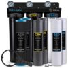 PRO+AQUA PRO-100-E-BNDL Elite Whole House Water Filter 3-Stage Well Water Filtration System with Gauges, PR Button 1 in. Ports Filter Set