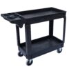 Southwire 65240340 Small 2-Shelf Utility/Service Cart, Lipped Shelves, 500 lbs. Capacity for Warehouse/Garage/Cleaning/Manufacturing