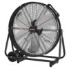 XtremepowerUS 92024-H1 24 in. High Velocity 3-Adjustable Speed Commercial Rolling Floor Drum Fan in Black