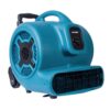 XPOWER P-800H-Blue 3/4 HP 3200 CFM 3 Speed Air Mover Carpet Dryer Floor Fan Blower with Telescopic Handle and Wheels