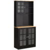 HomCom 72" Modern Kitchen Solid Storage Kitchen Cabinet Pantry with Sleek Minimal Design & Ample Storage Space, Black