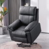 Erommy Power Lift Recliner,Heated PU Leather Chair with Massage,Black