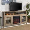 Woven Paths Highboy 2 Door Electric Fireplace TV Stand for TVs up to 65", Driftwood