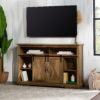Woven Paths Farmhouse Barn Door TV Stand for TVs up to 58", Reclaimed Barnwood