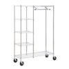 Honey-Can-Do SHF-01567 48 in. x 68 in. Heavy Duty Steel Rolling Closet Garment Rack in Chrome
