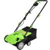 Costway ET1414US-GN 13 in. 12 Amp Corded Scarifier Electric Lawn Dethatcher w/40L Collection Bag Green