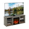 Furinno Montale 60 Inch TV Stand with Fireplace, French Oak Grey