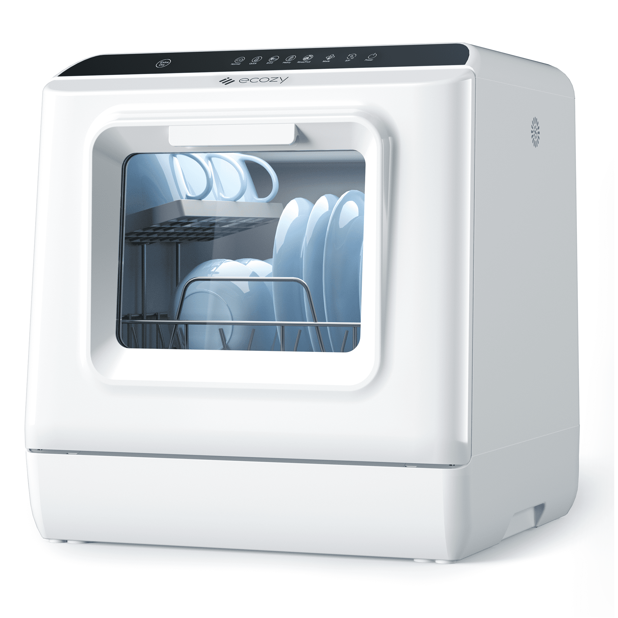 ecozy Portable Countertop Dishwasher, Mini Dishwasher with a Built