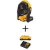 DEWALT DCE512BW240C 20V MAX Jobsite Fan, (1) 20V MAX Compact Lithium-Ion 4.0Ah Battery, and 12V-20V MAX Charger