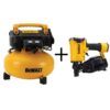 DEWALT DWFP5512645RN 6 Gal. 165 PSI Electric Pancake Air Compressor and Pneumatic 15-Degree Coil Roofing Nailer