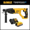 DEWALT DCH133BWP034C 20V MAX Cordless Brushless 1 in. SDS Plus D-Handle Rotary Hammer and 20V POWERSTACK Battery Starter Kit