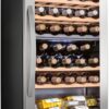 Schmecke Wine Fridge, Dual Freestanding Wine Refrigerator, 33 Bottle Wine Cooler